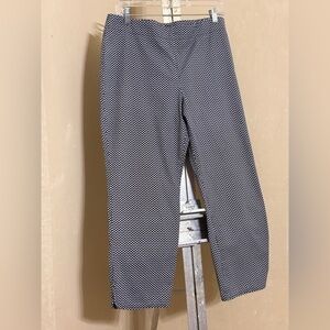 Talbots Navy and White Geometric Pants Sz 10